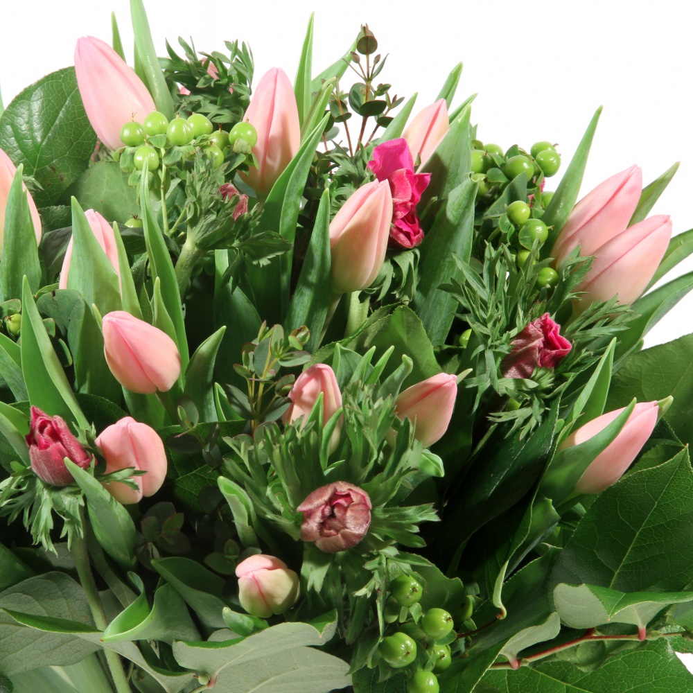 Roze Tulpen Veld Boeket - Afbeelding 3