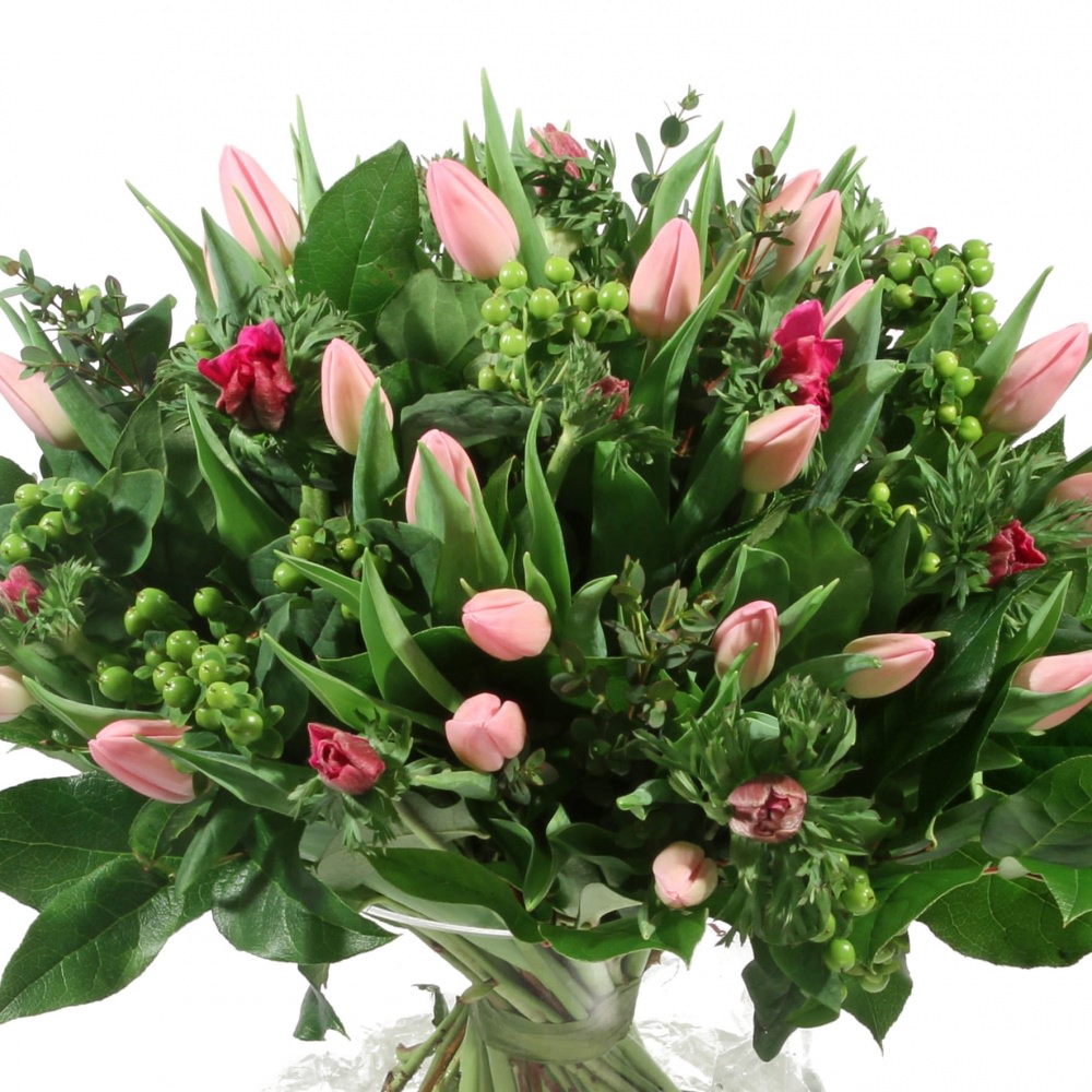Roze Tulpen Veld Boeket